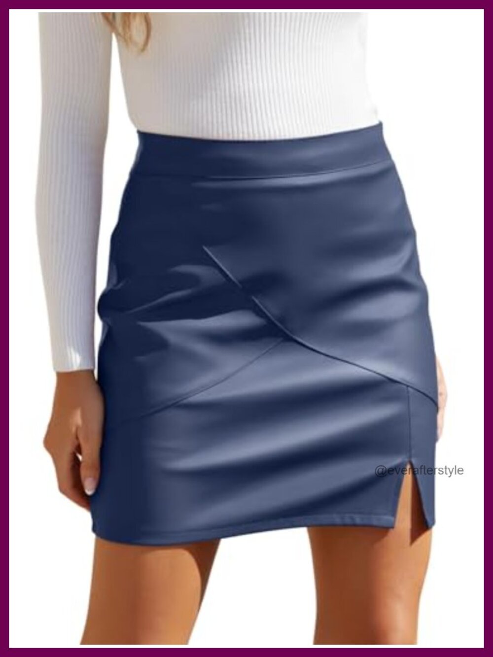 Faux Leather High Waisted Bodycon Pencil Mini Skirt with Shorts